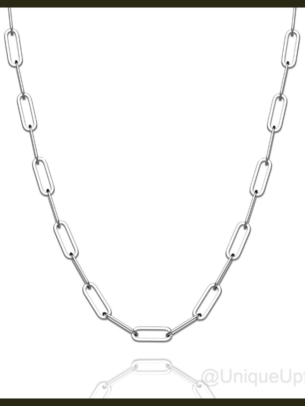 925 Sterling Silver Paperclip Chain Necklace 3mm Lobster Clasp Unisex